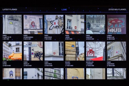 "Invader Space Station" exposition de Invader du 17 février au 5 mai 2024 dans les anciens locaux de Libération au 11 rue Béranger - Paris 3è