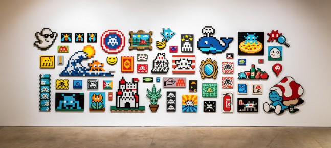 "Into the white cube" exposition de Invader à la galerie Over The Influence  - Los Angeles - du 18 novembre au 22 décembre 2018