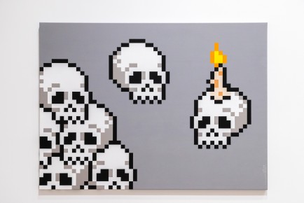 "Into the white cube" exposition de Invader à la galerie Over The Influence  - Los Angeles - du 18 novembre au 22 décembre 2018