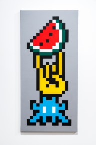 "Into the white cube" exposition de Invader à la galerie Over The Influence - Los Angeles - du 18 novembre au 22 décembre 2018