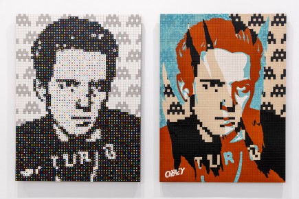 "Triple Trouble" exposition de Invader, Shepard Fairey et Damien Hirst à la Newport Street Gallery du 10 octobre 2025 au 29 mars 2026