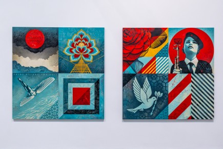 "Triple Trouble" exposition de Invader, Shepard Fairey et Damien Hirst à la Newport Street Gallery du 10 octobre 2025 au 29 mars 2026