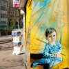 Pochoirs de C215 sur les murs de Vitry-sur-Seine