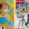 Pochoirs de C215 sur les murs de Vitry-sur-Seine