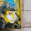 Pochoirs de C215 sur les murs de Vitry-sur-Seine