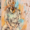 Pochoirs de C215 sur les murs de Vitry-sur-Seine