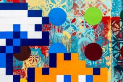 "Triple Trouble" exposition de Invader, Shepard Fairey et Damien Hirst à la Newport Street Gallery