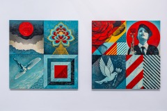 "Triple Trouble" exposition de Invader, Shepard Fairey et Damien Hirst à la Newport Street Gallery