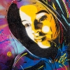 Pochoirs de C215 sur les murs de Paris