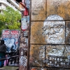 Pochoirs et affiches de C215 sur les murs de Paris