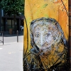 Pochoirs et affiches de C215 sur les murs de Vitry