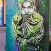 Pochoirs et affiches de C215 sur les murs de Vitry