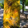 Pochoirs et affiches de C215 sur les murs de Vitry