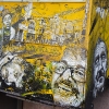 Pochoirs et affiches de C215 sur les murs de Vitry