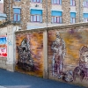 Pochoirs et affiches de C215 sur les murs de Vitry (Paris)