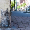 Pochoirs et affiches de C215 sur les murs de Vitry (Paris)