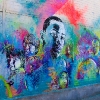 Pochoirs et affiches de C215 sur les murs de Vitry