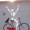 Mesnager et son bonhomme blanc sur les murs de Paris