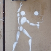 Mesnager et son bonhomme blanc sur les murs de Paris