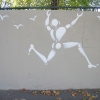 Mesnager et son bonhomme blanc sur les murs de Paris