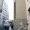 Mesnager et son bonhomme blanc sur les murs de Paris