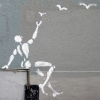 Mesnager et son bonhomme blanc sur les murs de Paris