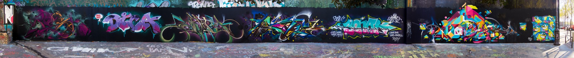 Resh - Dica - Aouta - Saner - Sonar - Kenor - Nelio - Pez - Gilbert1 - Rue Henri Noguérès 19è - Avril 2013