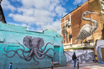 Diaz, Martin Ron et Roa - Londres - Shoreditch - Hanbury Street - Mars 2014