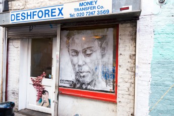 Borondo - Londres - Shoreditch - Hanbury Street - Mars 2014