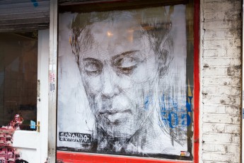 Borondo - Londres - Shoreditch - Hanbury Street - Mars 2014