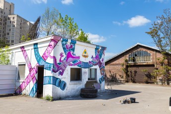 Kram - crédit photo © Lionel Belluteau-www.unoeilquitraine.fr - contact yoyo.bel@free.fr InSitu Art Festival, le nouvel évènement street art à Aubervilliers.