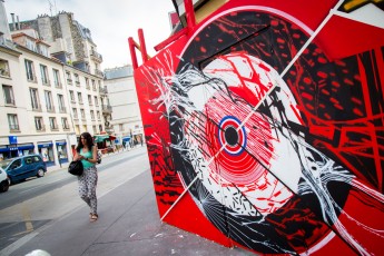 TRBDSGN, Hobz & Honda (Arnaud Liard), Lek, Retrograffitism et Alëxone - Rue du Faubourg Saint-Antoine 12è - Juin 2014