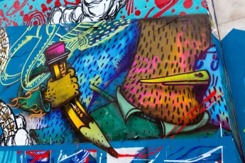 TRBDSGN et Frenchkiss, KidKreol, Lek, LEGZ, Hobz, Arnaud Liard, Smo, Boogie, Retrograffitism, Gaël, Fléo et Alëxone - Avenue Ledru-Rollin 11è - Août 2014