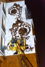 YZ pour la Nuit Blanche 2014. Work in progress. Rue du Chevaleret - Paris 13è. Préparation des oeuvres pour la Nuit Blanche du samedi 4 octobre 2014.