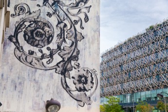 Yz pour la Nuit Blanche du samedi 4 octobre 2014. Sur l'Itinéraire de Grande Randonée Artistique - Rue du Chevaleret - Paris 13è.