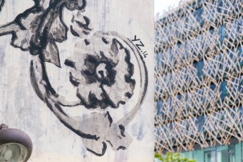 Yz pour la Nuit Blanche du samedi 4 octobre 2014. Sur l'Itinéraire de Grande Randonée Artistique - Rue du Chevaleret - Paris 13è.