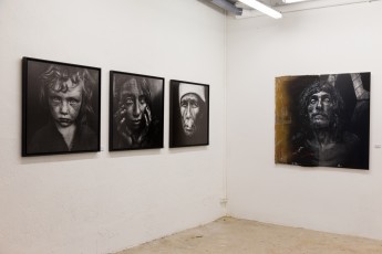 Jef Aérosol et Lee Jeffries à l'exposition "Synergy" - Galerie Mathgoth, mars 2015