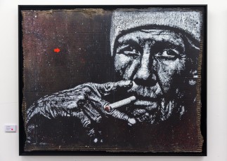 Jef Aérosol et Lee Jeffries à l'exposition "Synergy" - Galerie Mathgoth, mars 2015