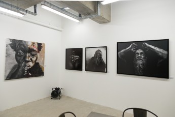 Jef Aérosol et Lee Jeffries à l'exposition "Synergy" - Galerie Mathgoth, mars 2015