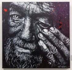 Jef Aérosol et Lee Jeffries à l'exposition "Synergy" - Galerie Mathgoth, mars 2015
