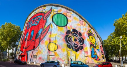 Speedy Graphito - Fresque géante sur la salle de spectacle de l'Agora - Evry (91) - Septembre 2015