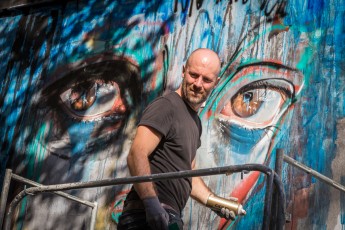 Herakut - Le M.U.R. N°195 - Work in process - Rue Oberkampf 11è - Octobre 2015