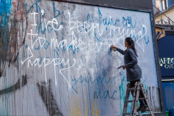 Herakut - Le M.U.R. N°195 - Work in process - Rue Oberkampf 11è - Octobre 2015