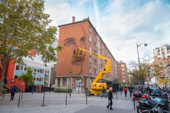 Jorge Rodriguez-Gerada - Portrait de Ana - Rue Nationale 13è - Work in progress - Octobre 2015