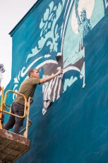 Shepard Fairey - Earth Crisis - Work in progress day 1 - Rue Jeanne d'Arc - Paris 13è - 18 Juin 2016