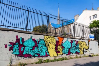 Rétro graffitism - Ortopark - Boulevard de Ménilmontant 11è - Septembre 2016