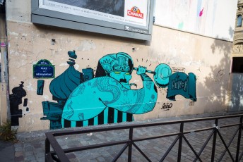 Rétro graffitism - Ortopark - Mr Punch - Rue de Ménilmontant 20è - Septembre 2016