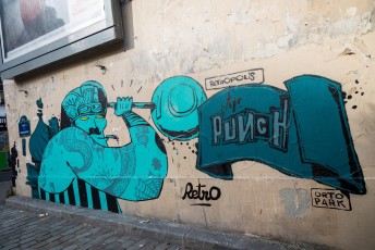 Rétro graffitism - Ortopark - Mr Punch - Rue de Ménilmontant 20è - Septembre 2016