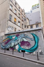 Rétro graffitism et Hobz - Rue Jean-Baptiste Dumay 20è - Septembre 2016