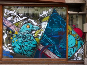 Rétro graffitism, Alëxone, Hobz et Arnaud Liard - Boulevard Daumesnil 12è - Octobre 2016